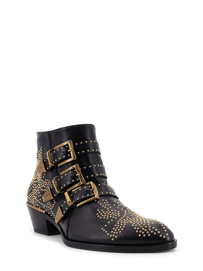 Chloè Boots Black Gold. Pelle