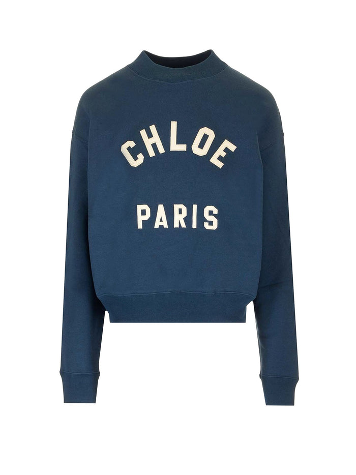 Chloè Sweaters Classic Navy Cotone