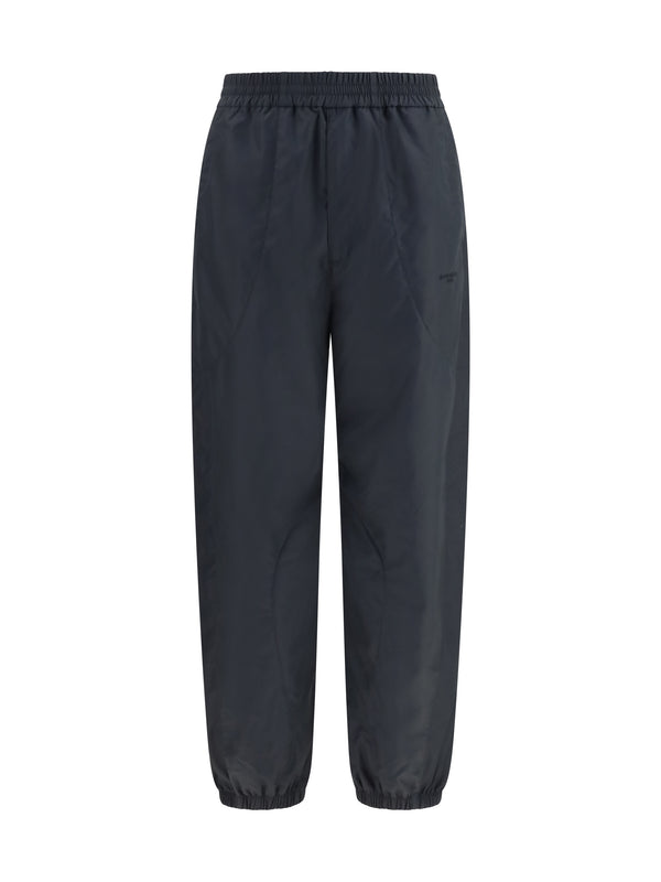 Jogging Pants Couture Seam Black Cotton Trousers