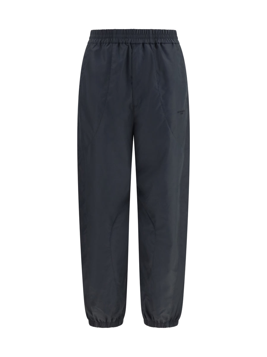 Jogging Pants Couture Seam Black Cotton Trousers