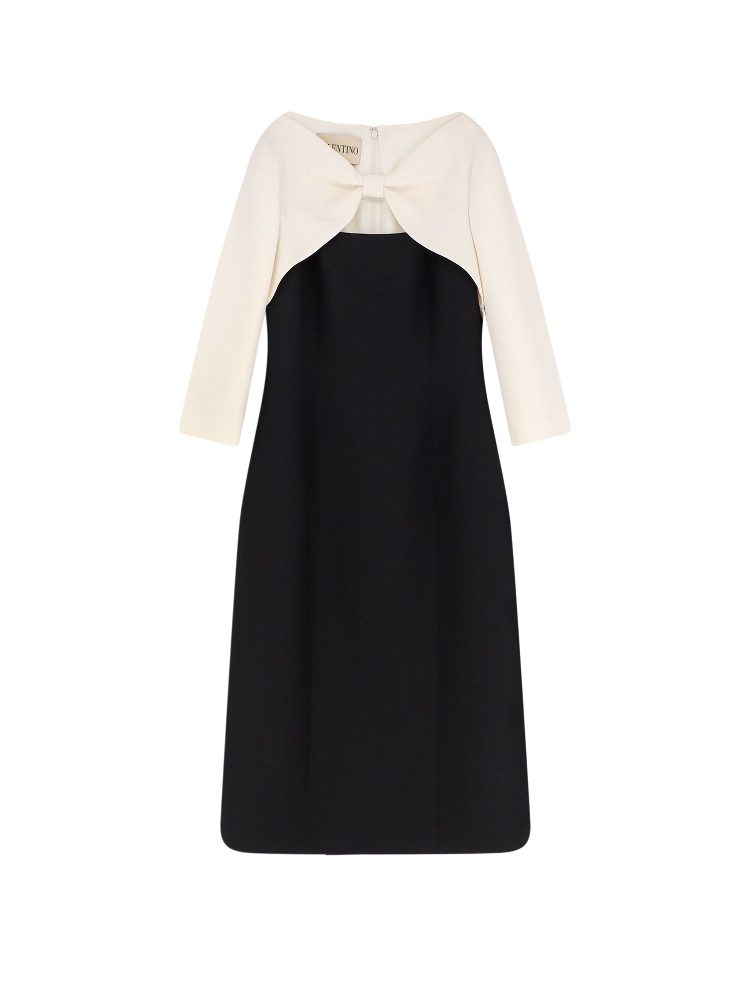 Valentino Dresses Nero Avorio Virgin Wool Silk