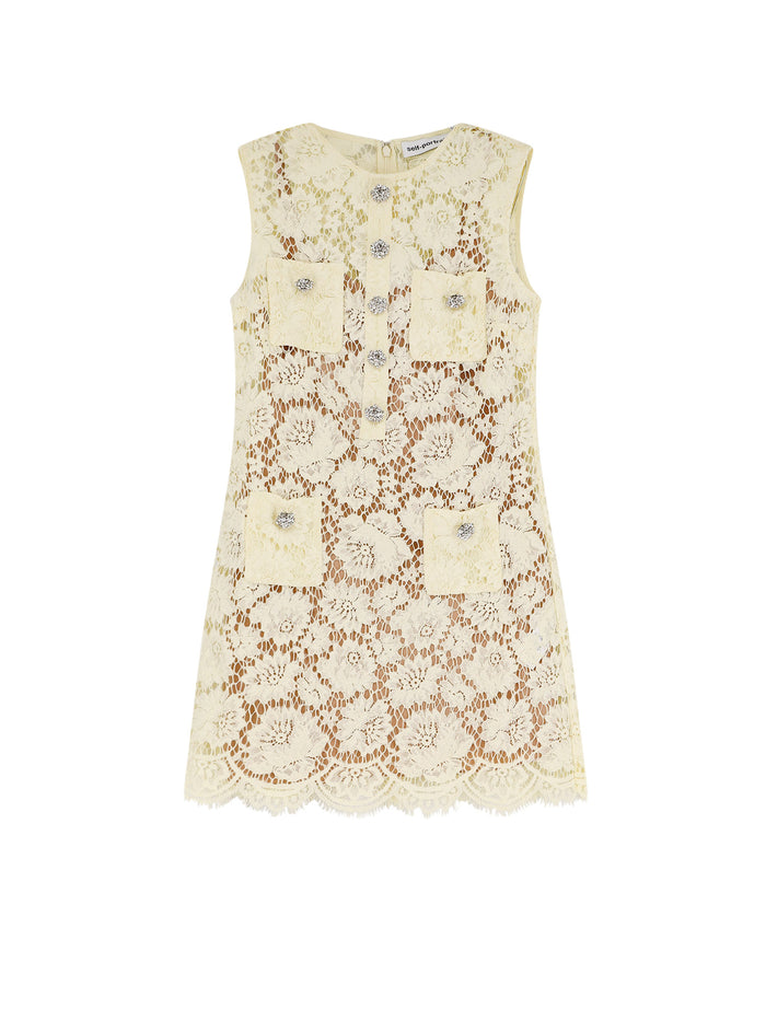 SELF PORTRAIT Dresses Yellow Poliammide Cotone Viscosa