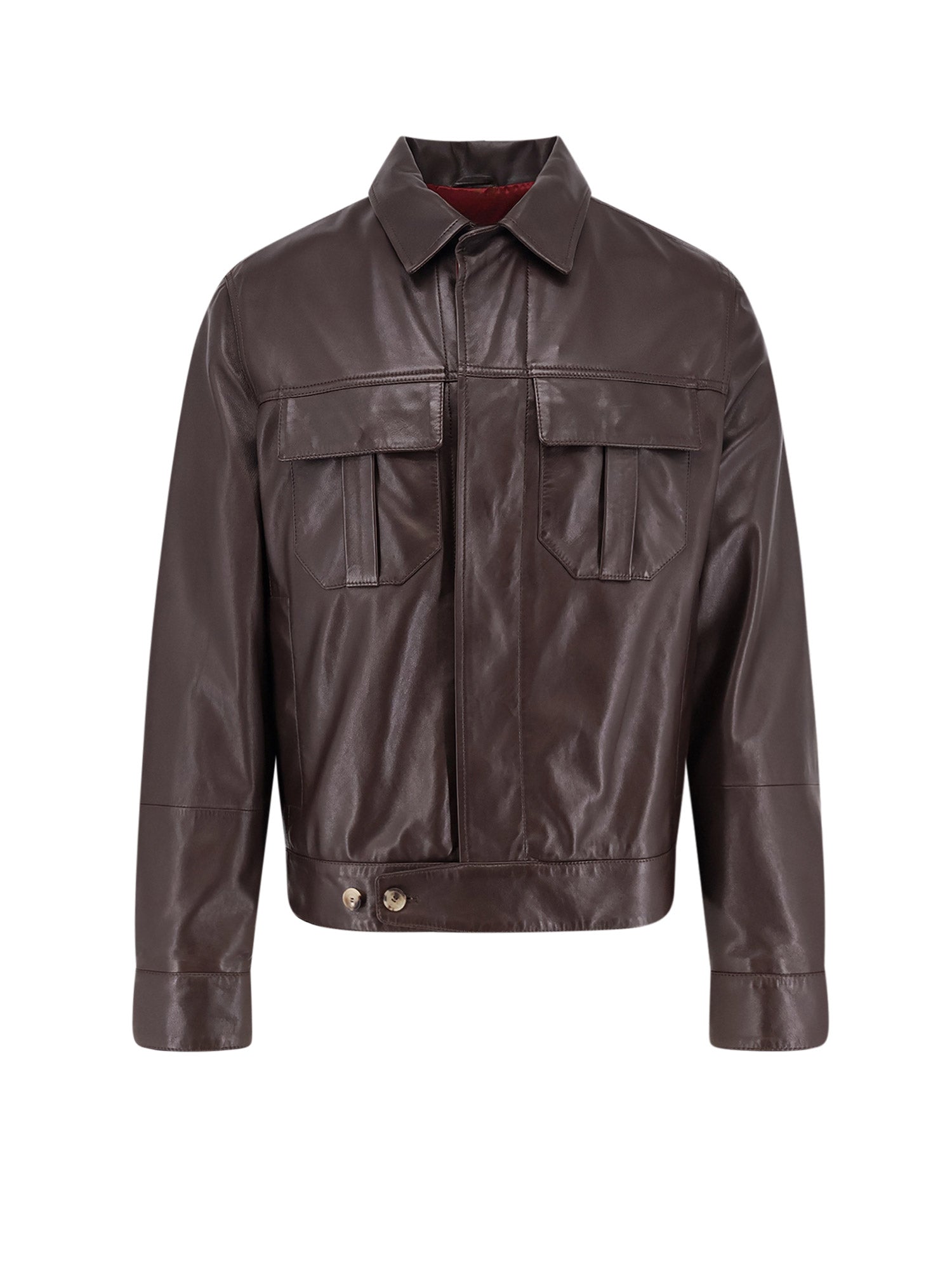 Brunello Cucinelli Jackets Testa Di Moro Rubino Pelle