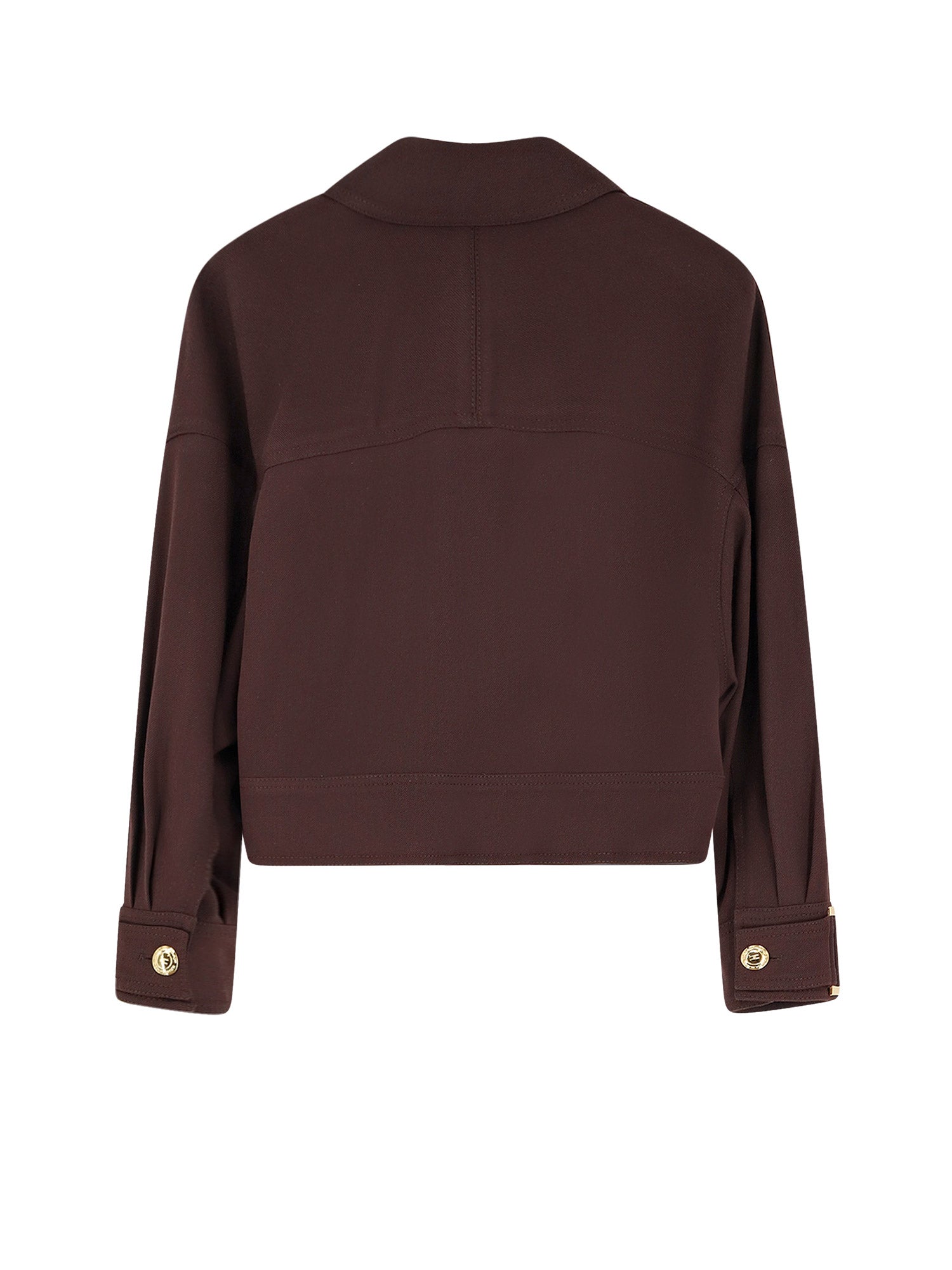 Elisabetta Franchi Jackets Brown Viscosa Elastan