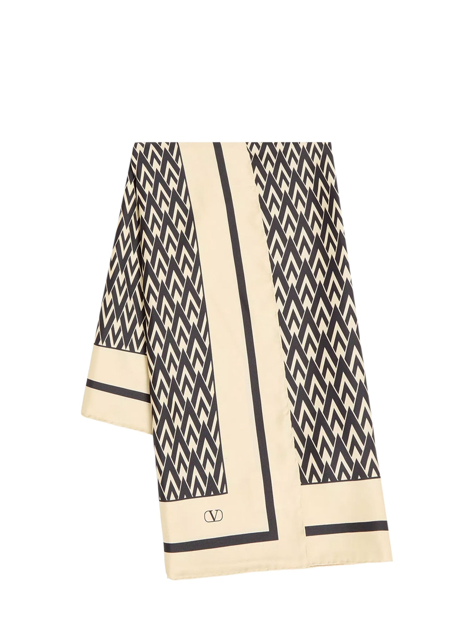 Valentino Garavani Scarfs Crema Nero Seta