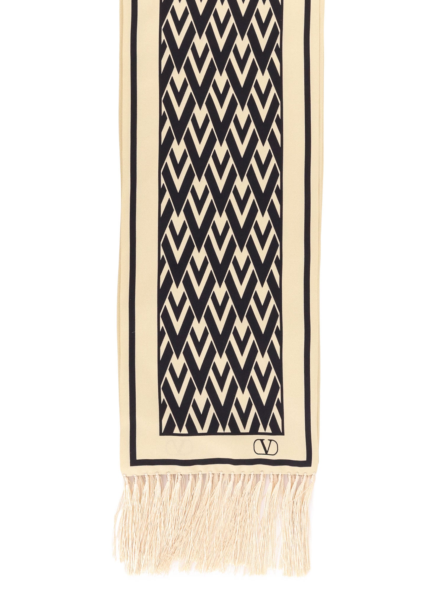 Valentino Garavani Scarfs Crema Nero Seta