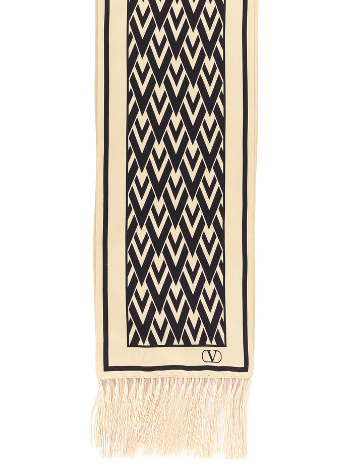 Valentino Garavani Scarfs Crema Nero Seta