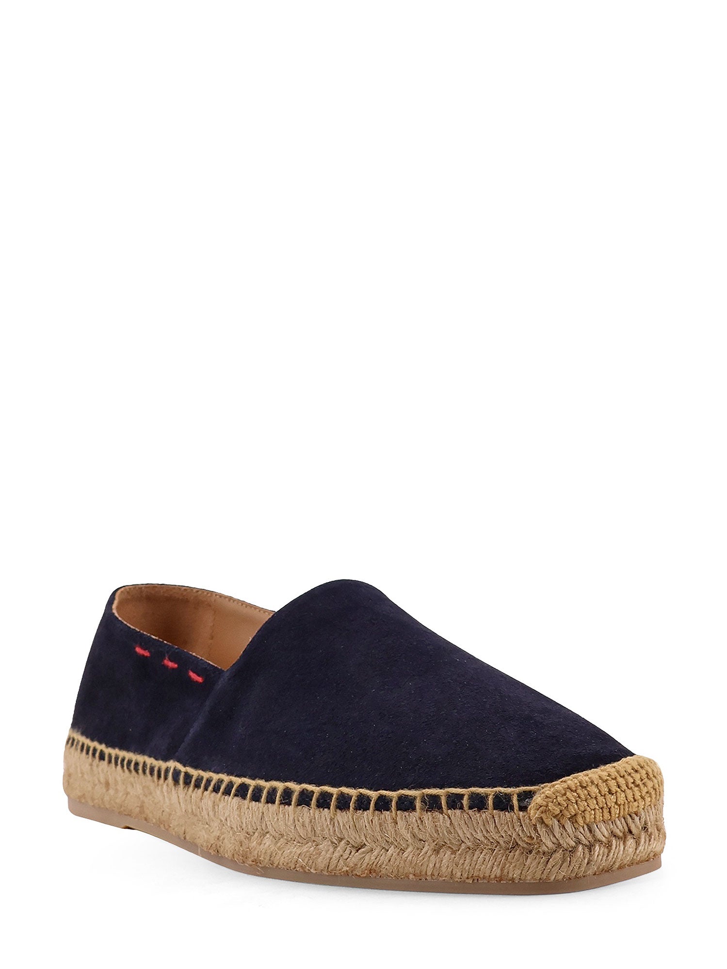 KITON CIRO PAONE Flat shoes Blue Suede/rafia