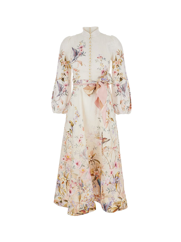 Zimmermann Dresses Cream Aviary Lino