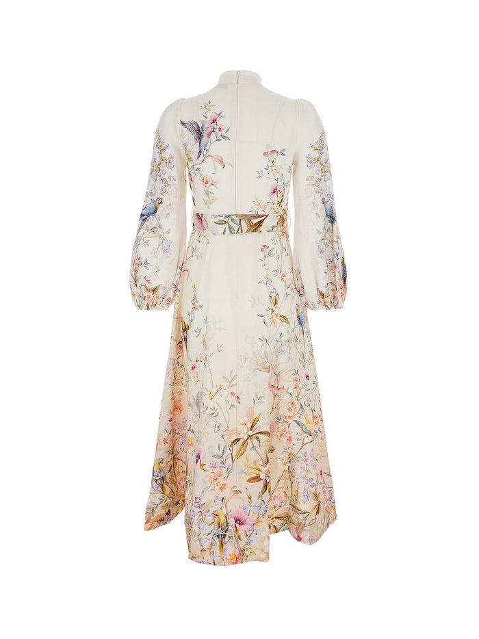 Zimmermann Dresses Cream Aviary Lino