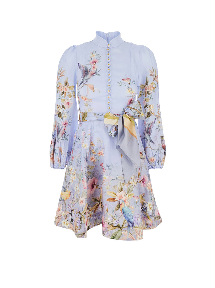 Zimmermann Dresses Blue Aviary Lino