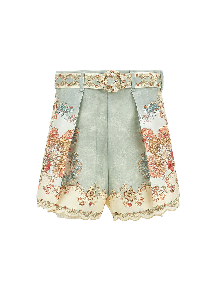 Zimmermann Shorts Wallpaper Floral Mint Lino