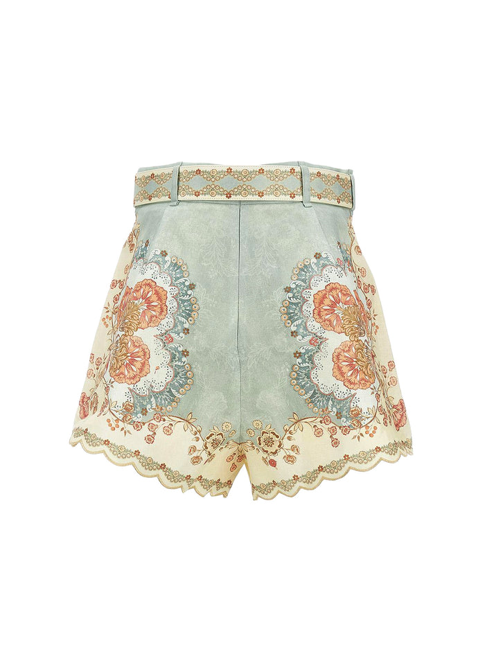 Zimmermann Shorts Wallpaper Floral Mint Lino