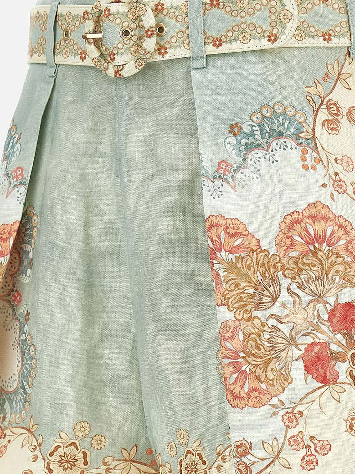 Zimmermann Shorts Wallpaper Floral Mint Lino