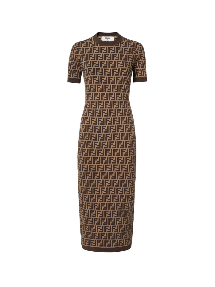 Fendi Dresses Tobacco Cotone Poliammide Elastan