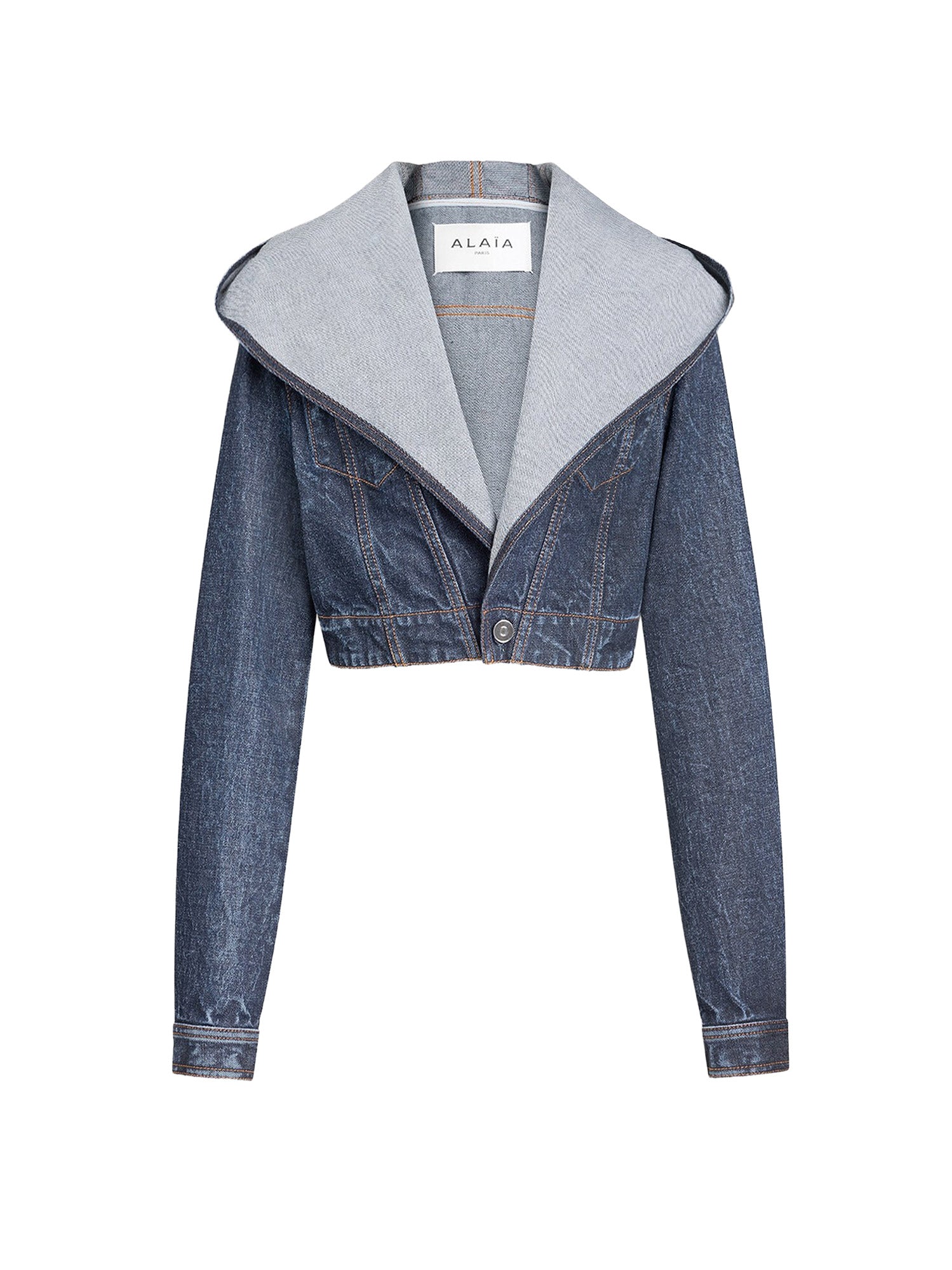 Alaia Jackets Dock Blue Cotone Poliuretano