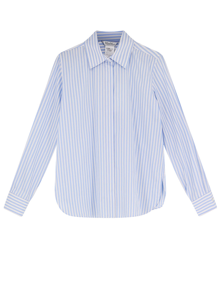 Max Mara Shirts Clear Blue Cotone