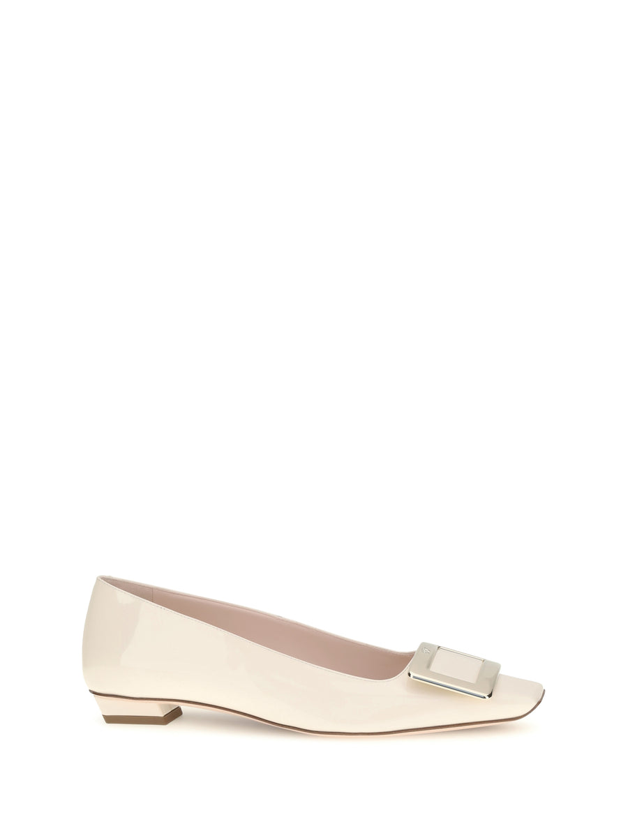 Ballerinas Belle Vivier Patent Leather White Calf Pumps