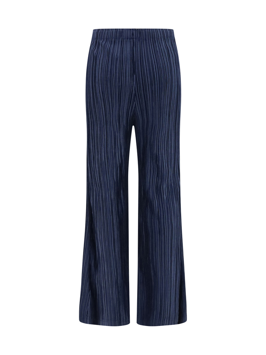 Palazzo Pants Corduroy Navy Polyester Trousers