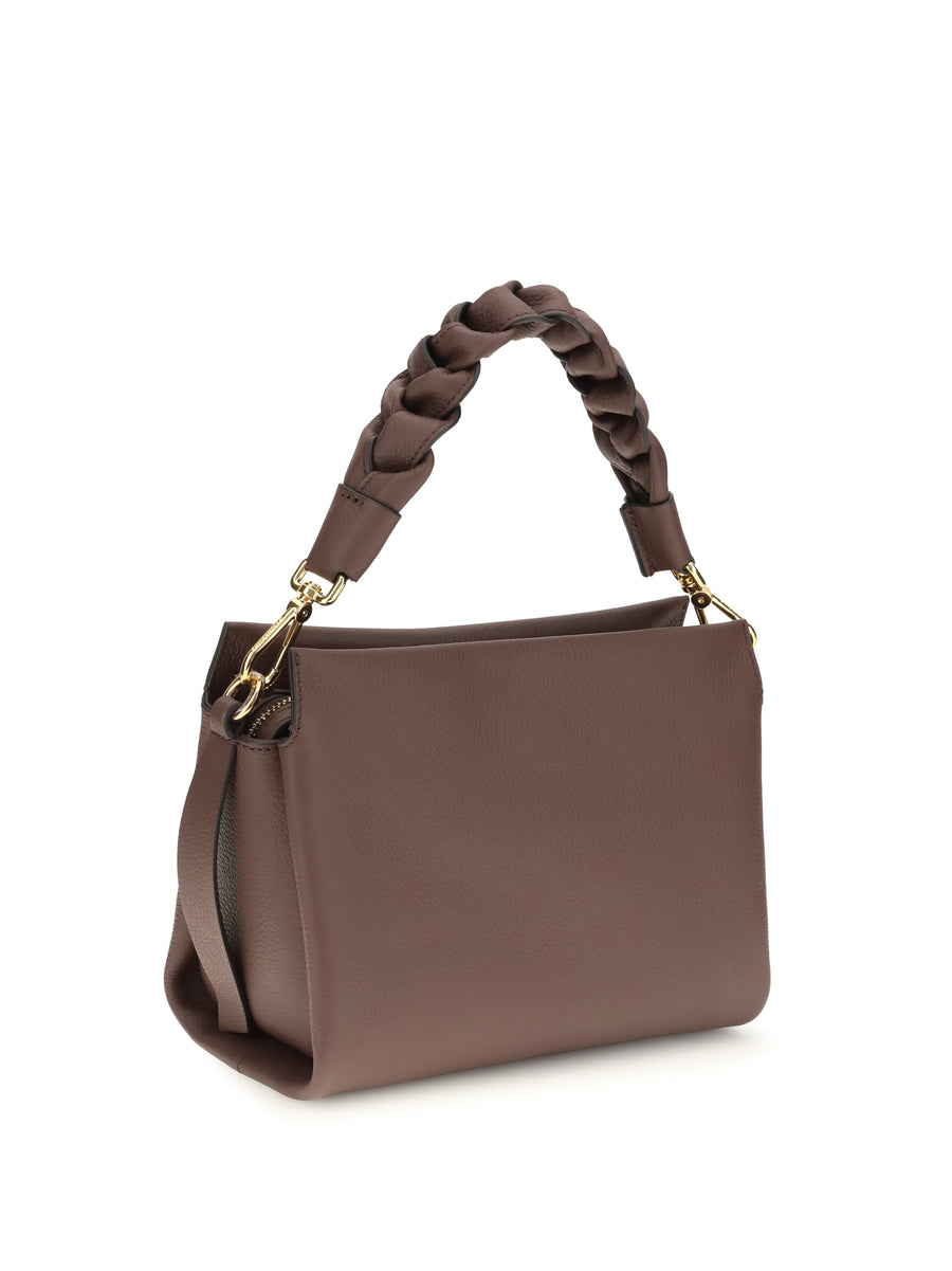 Calf Leather Handbag Boheme Grana Double - Berry-Winter Rose Berry/winter Handbags