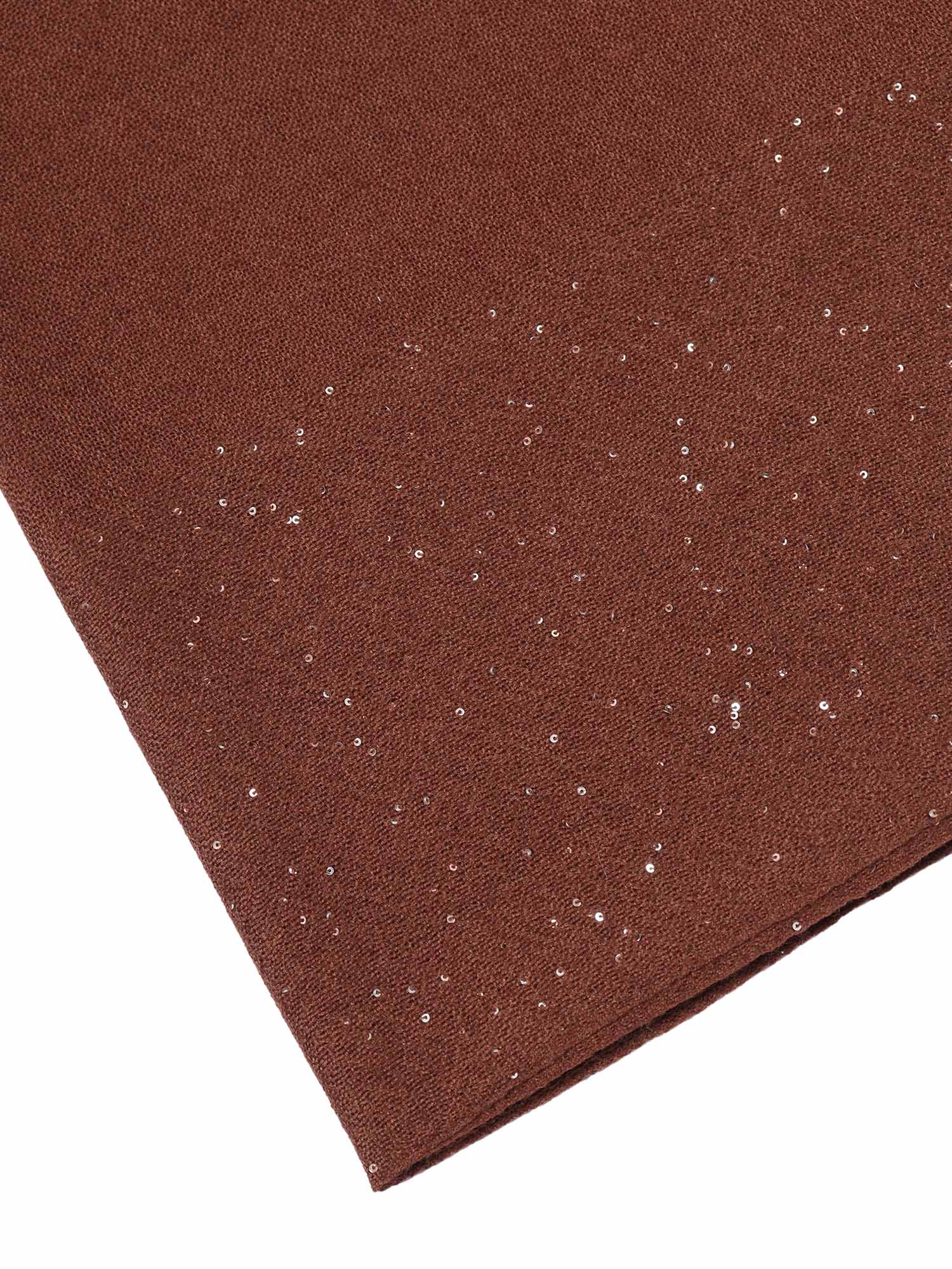 Kundy 85x185 Scarf Brown Virgin Wool Silk Polyester