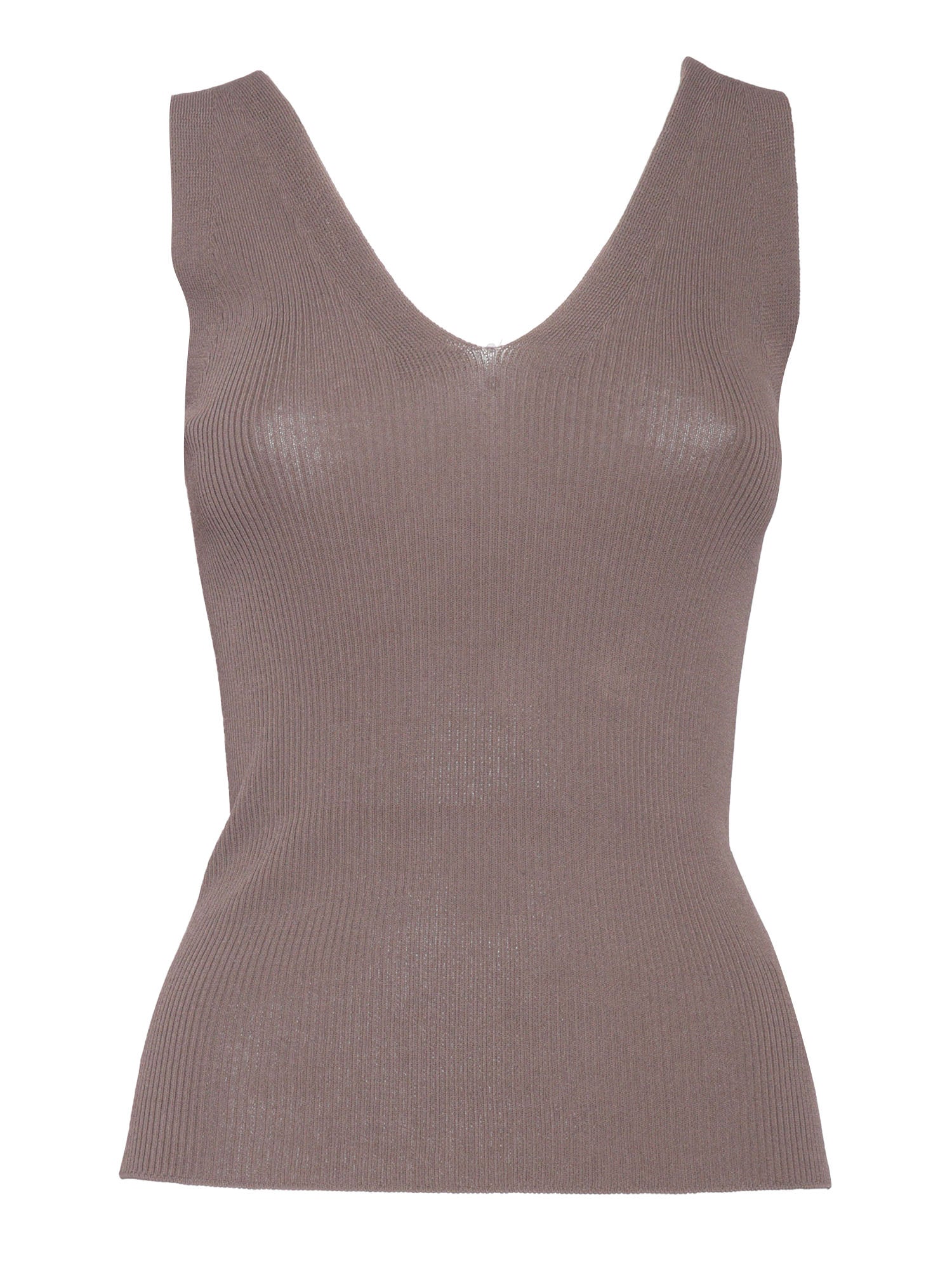 CREWNECK SWEATER SS Brown Viscose Nylon Top