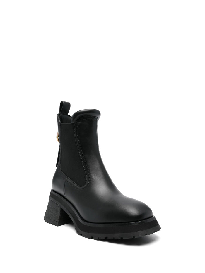 Moncler Boots Black Leather