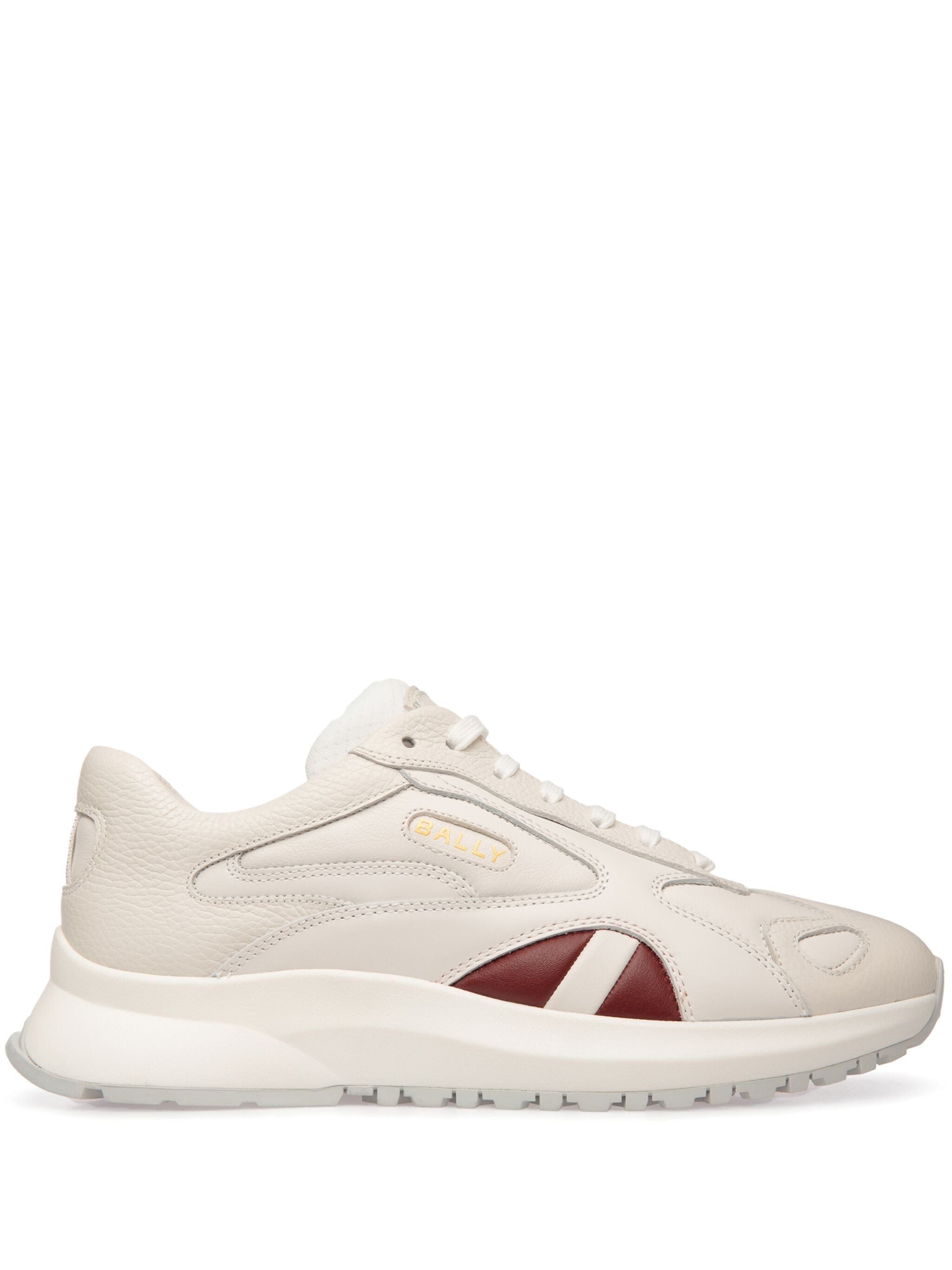 Bally Sneakers White B.red Calf Pl Lamb Ny Polyurethane