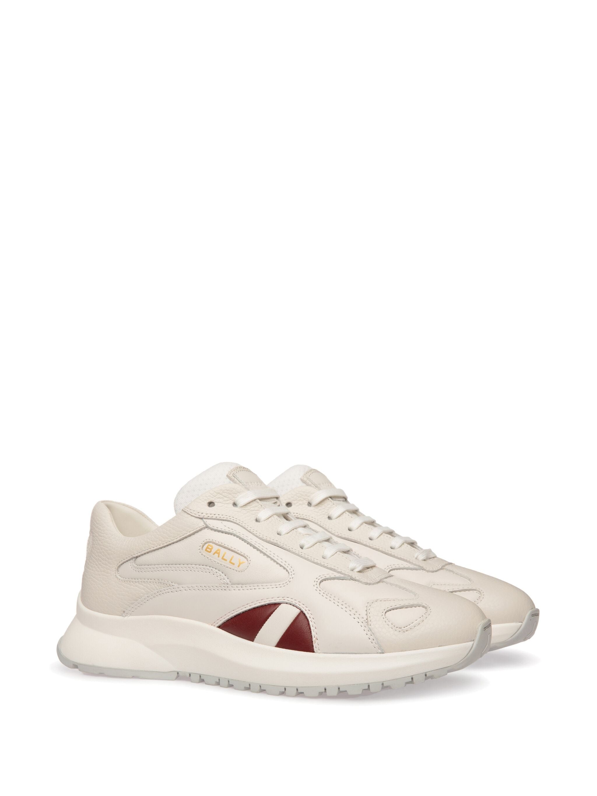 Bally Sneakers White B.red Calf Pl Lamb Ny Polyurethane