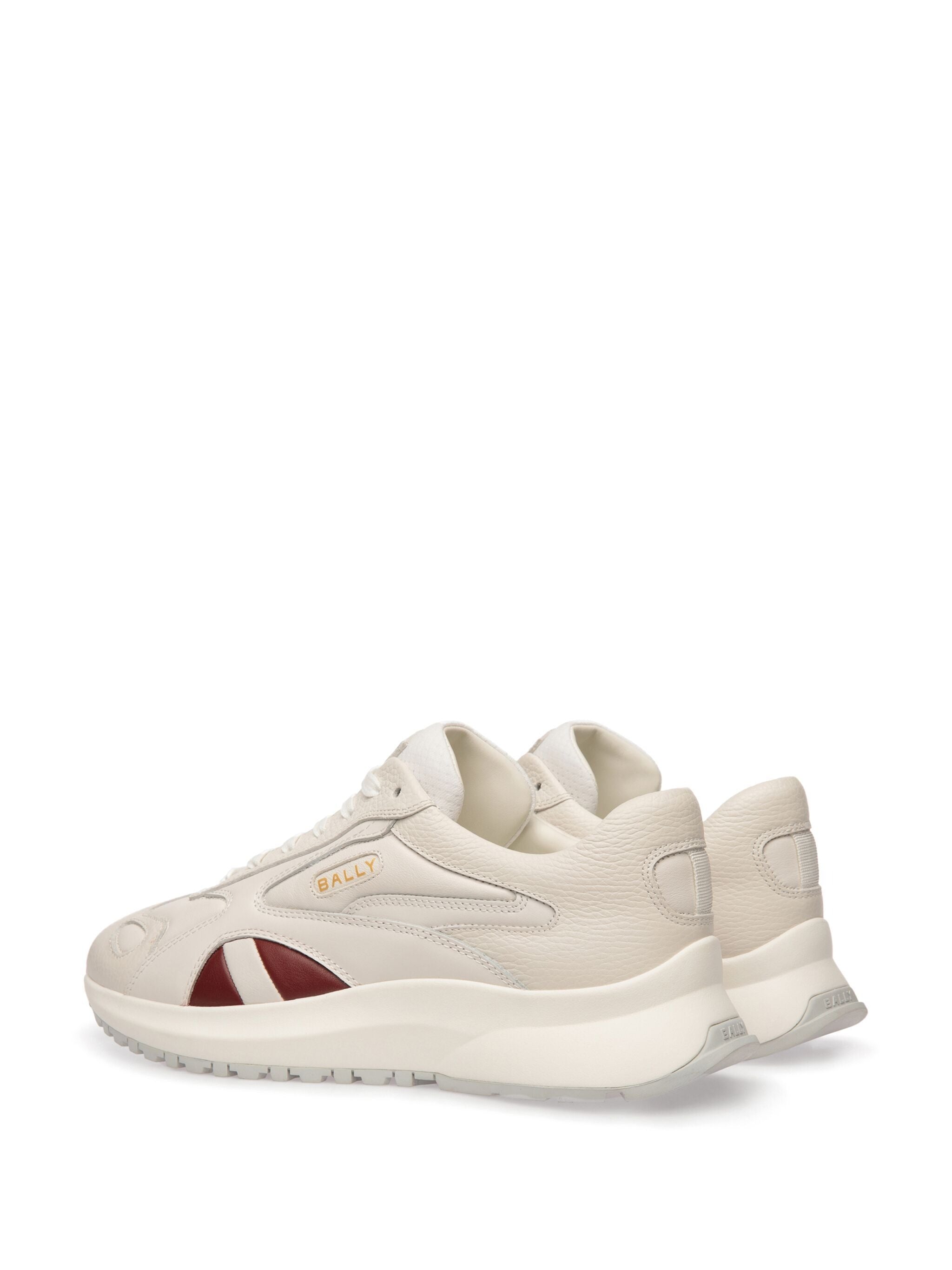 Bally Sneakers White B.red Calf Pl Lamb Ny Polyurethane