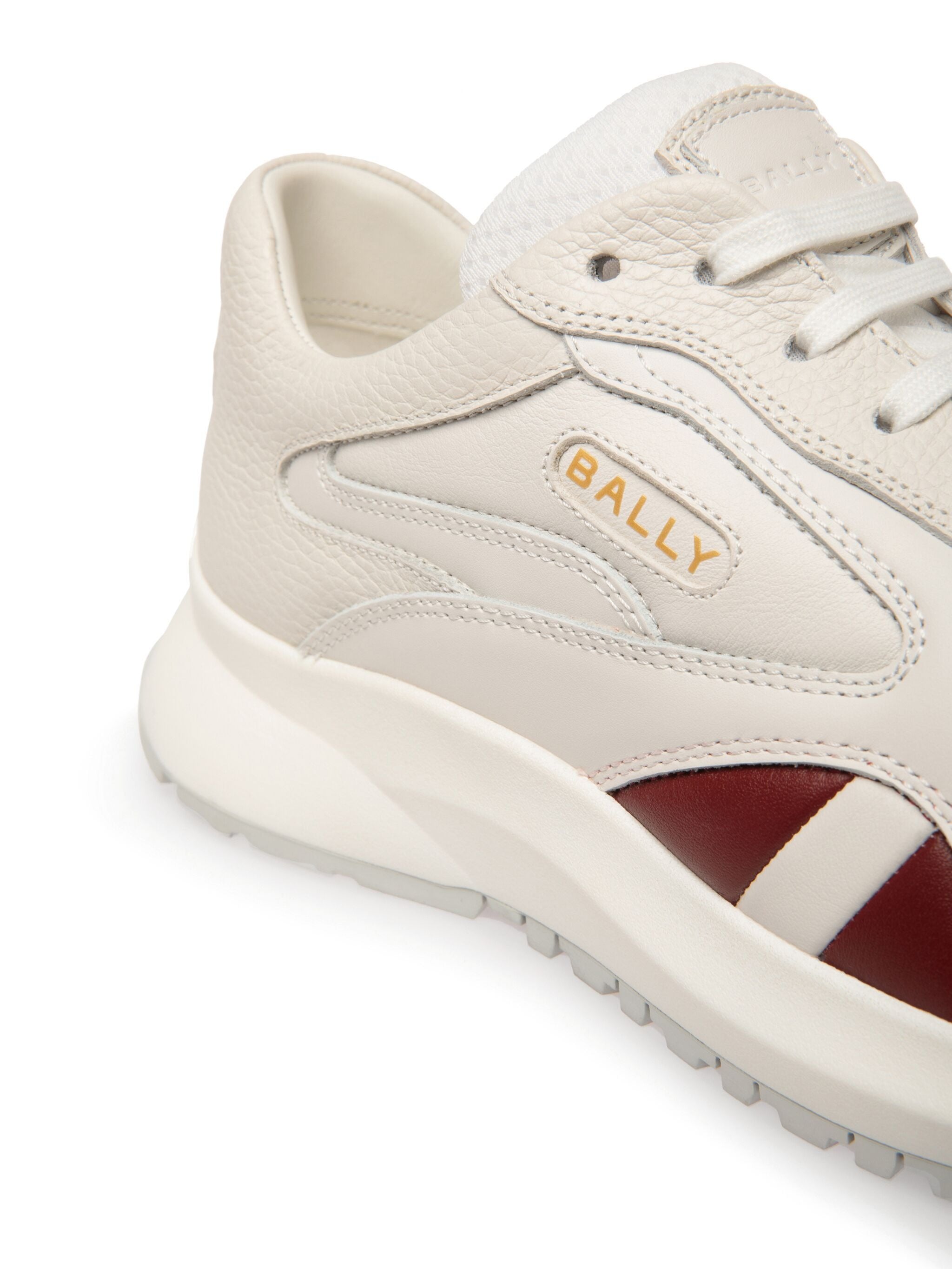 Bally Sneakers White B.red Calf Pl Lamb Ny Polyurethane