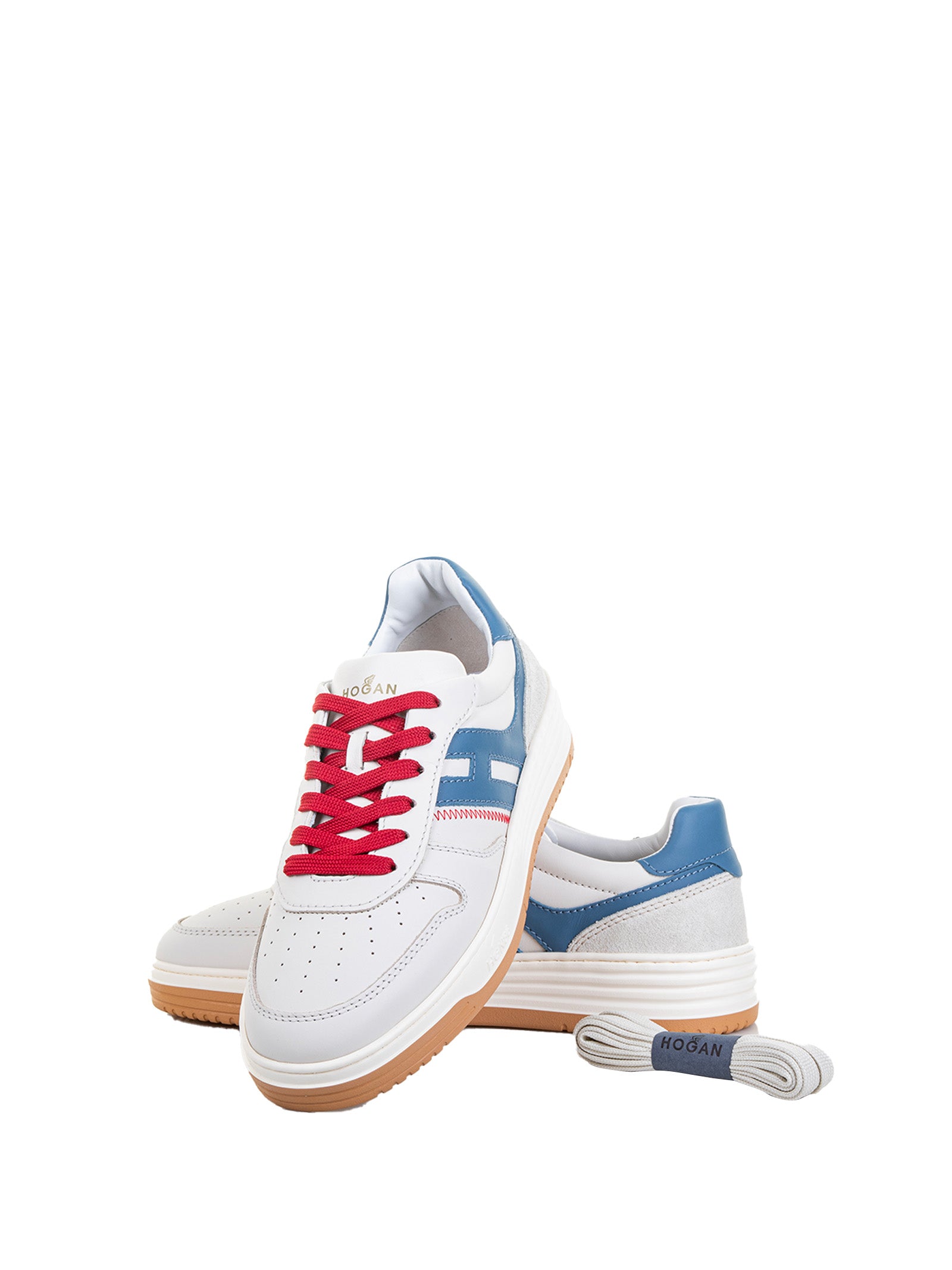 Hogan Sneakers Bianco Bluette Rosso Leather