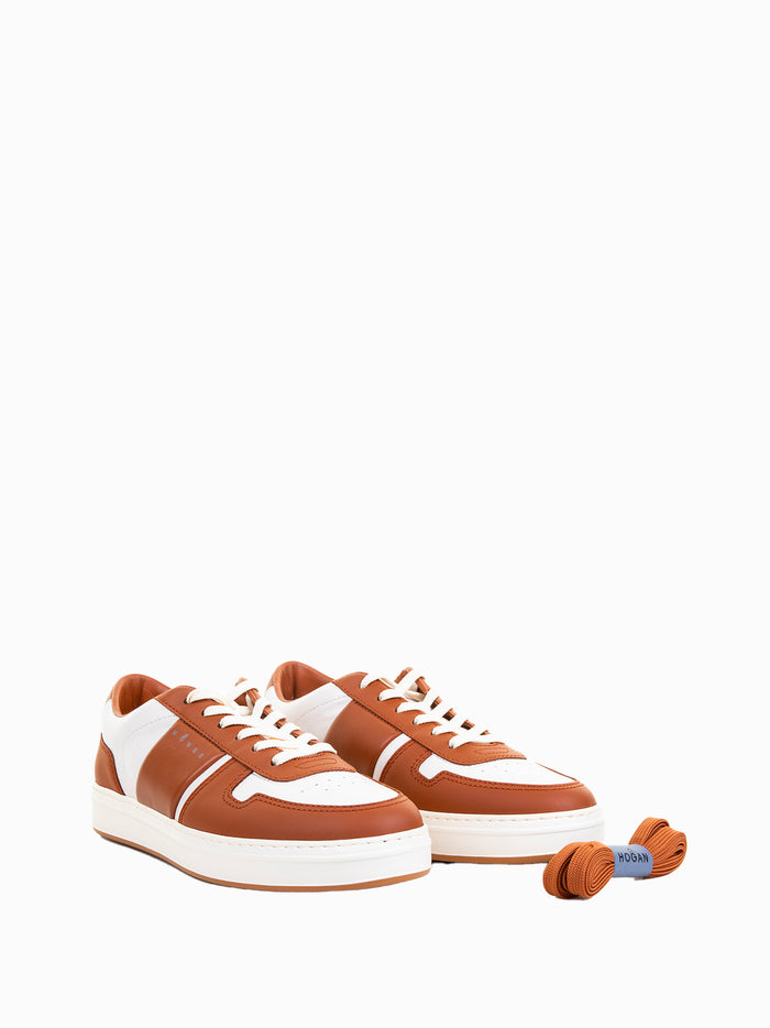 Hogan Sneakers Cuoio Bianco Leather