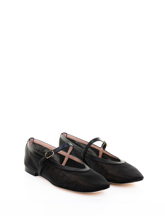 Status Flat shoes Black Mesh Upper
