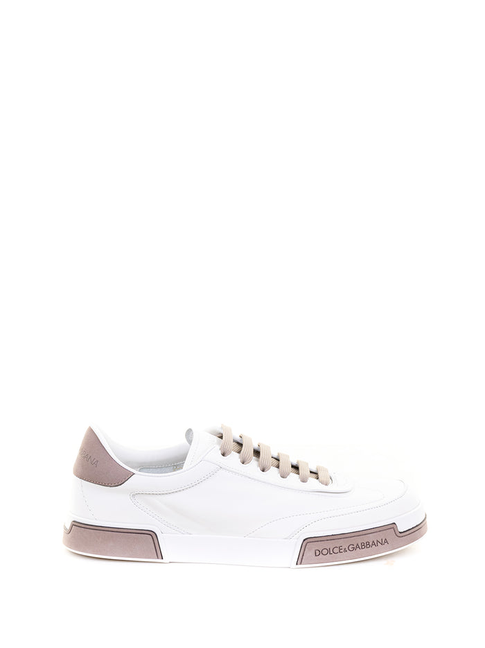 Dolce & Gabbana Flat Shoes Bianco Tortora Pelle