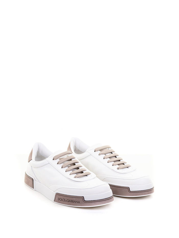 Dolce & Gabbana Flat Shoes Bianco Tortora Pelle