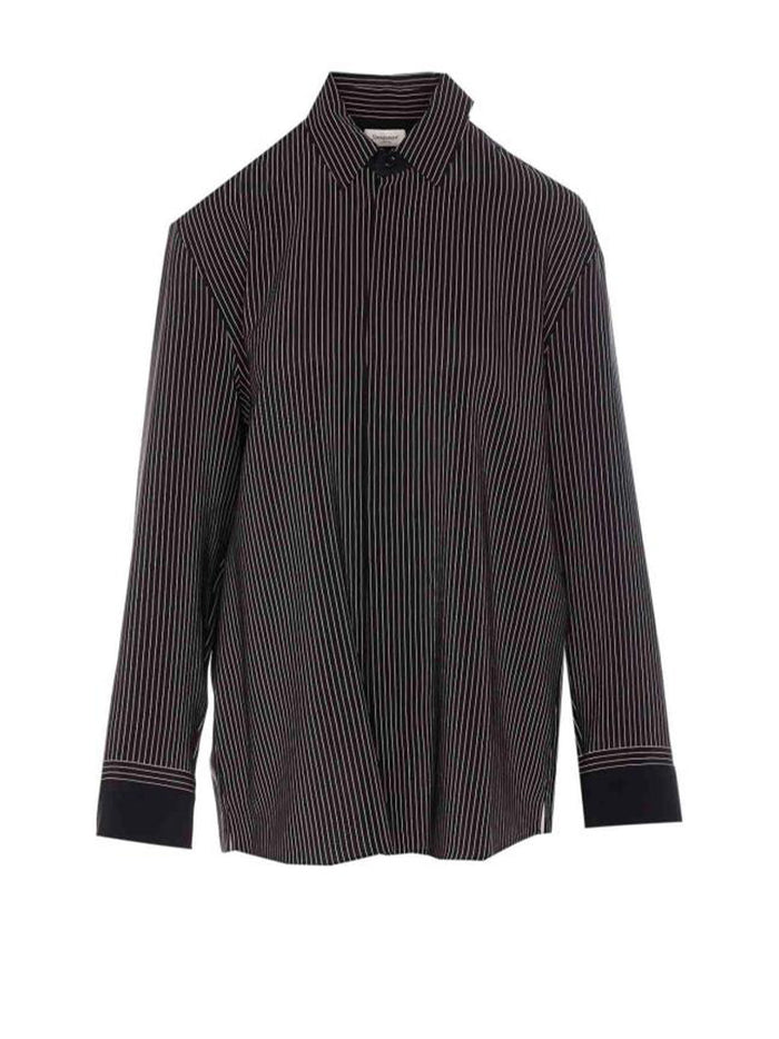 Saint Laurent Shirts Noir Craie Silk