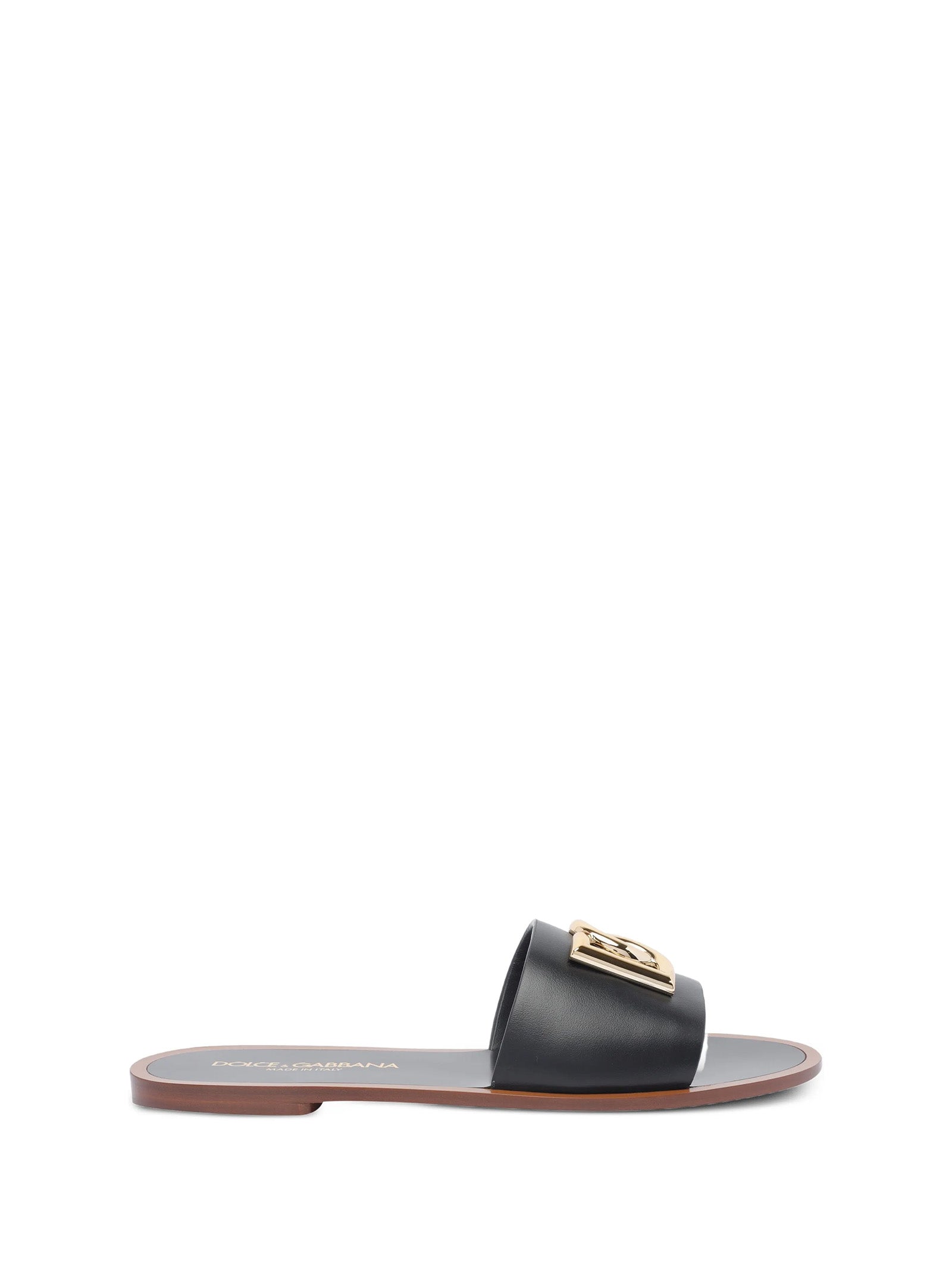 Dolce & Gabbana Sandals Black Bovine Polyester