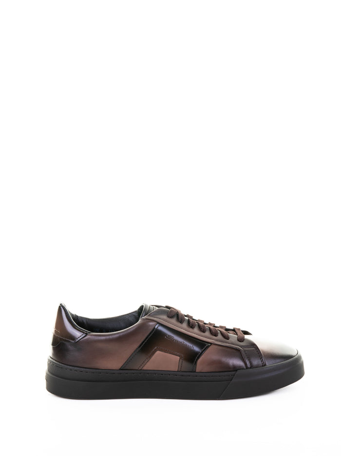 Santoni Sneakers Dark Brown Rubber Calf