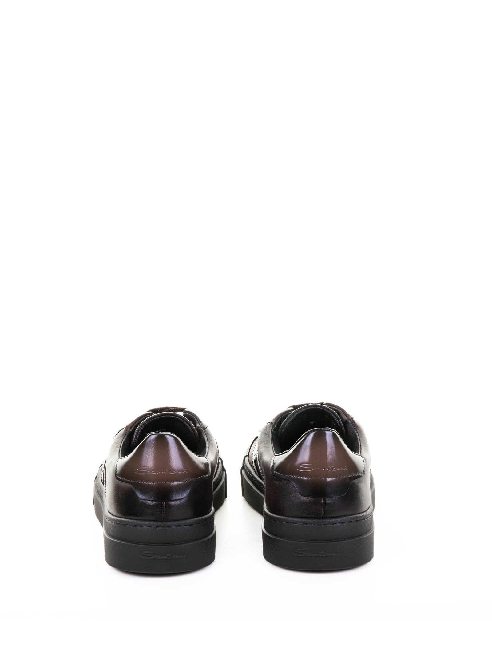 Santoni Sneakers Dark Brown Rubber Calf