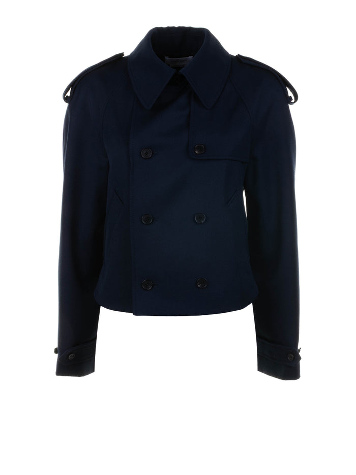 Alexander McQueen Coats Blue Wool
