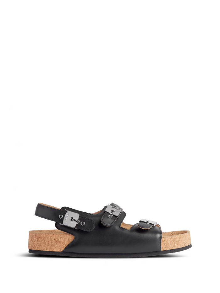 Balenciaga Sandals Black Calf Leather