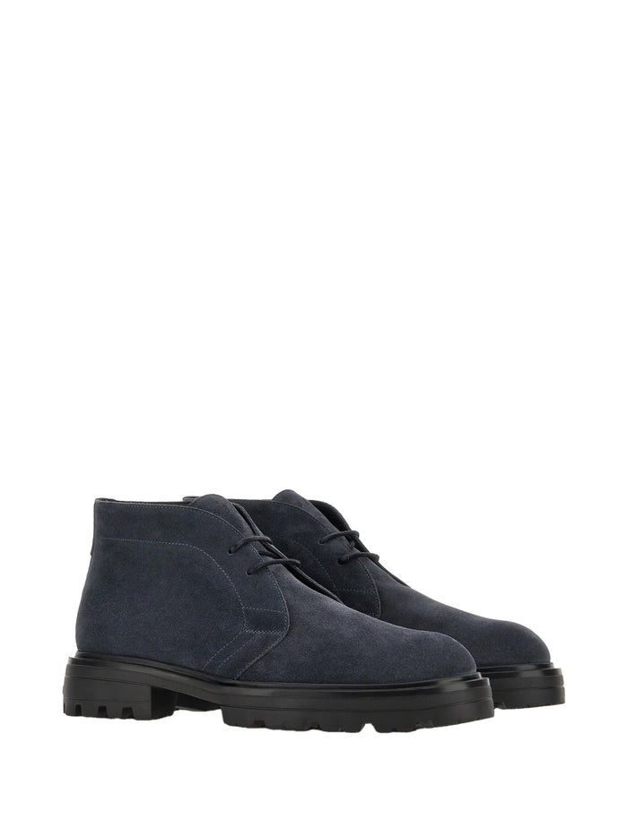 Hogan Boots Blue Leather