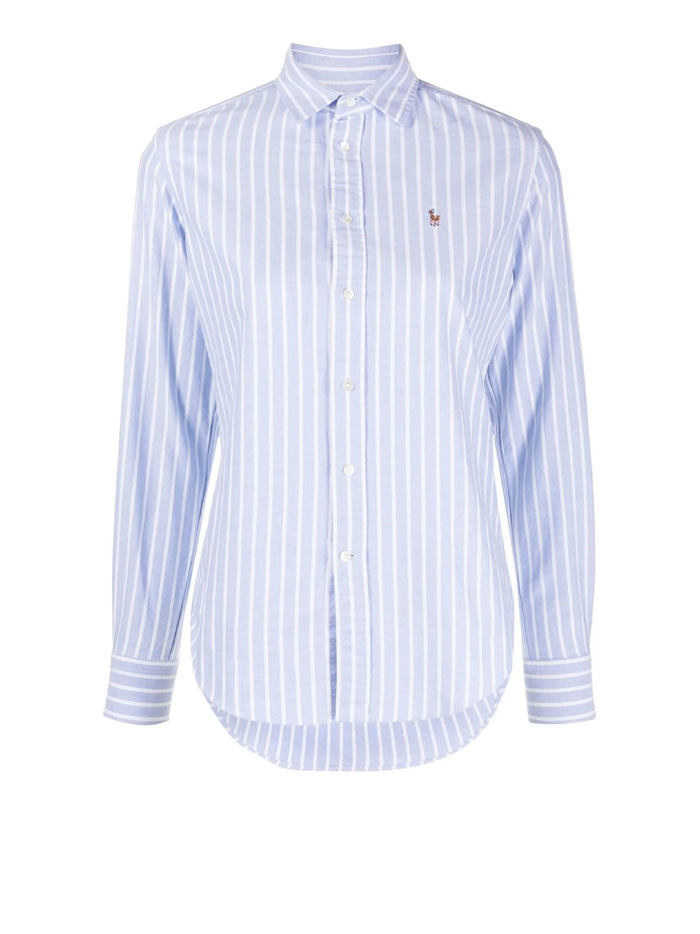 Polo Ralph Lauren Shirts Harbor Island Blue/white Cotton