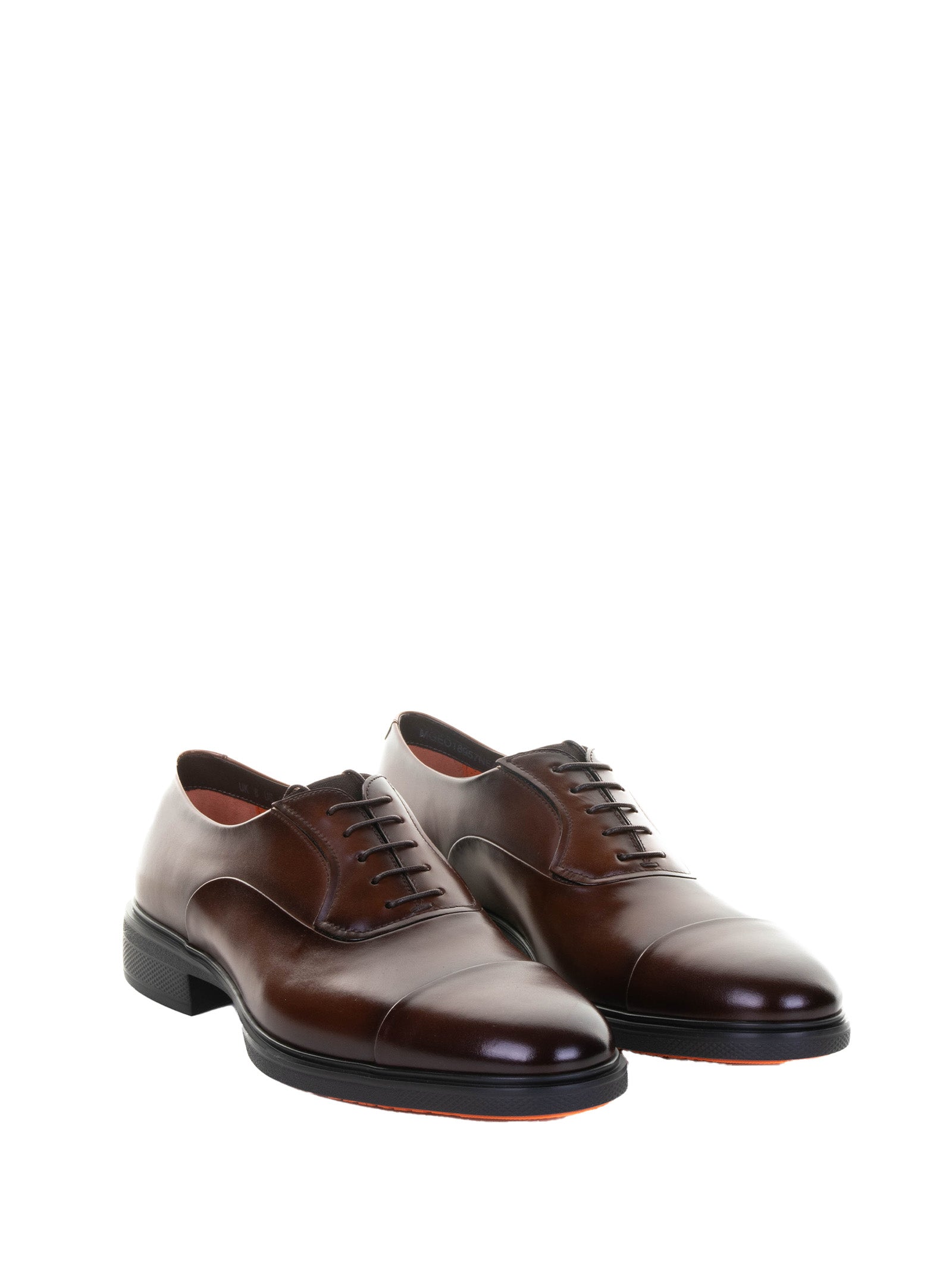 Santoni Flat Shoes Dark Brown Rubber Calf