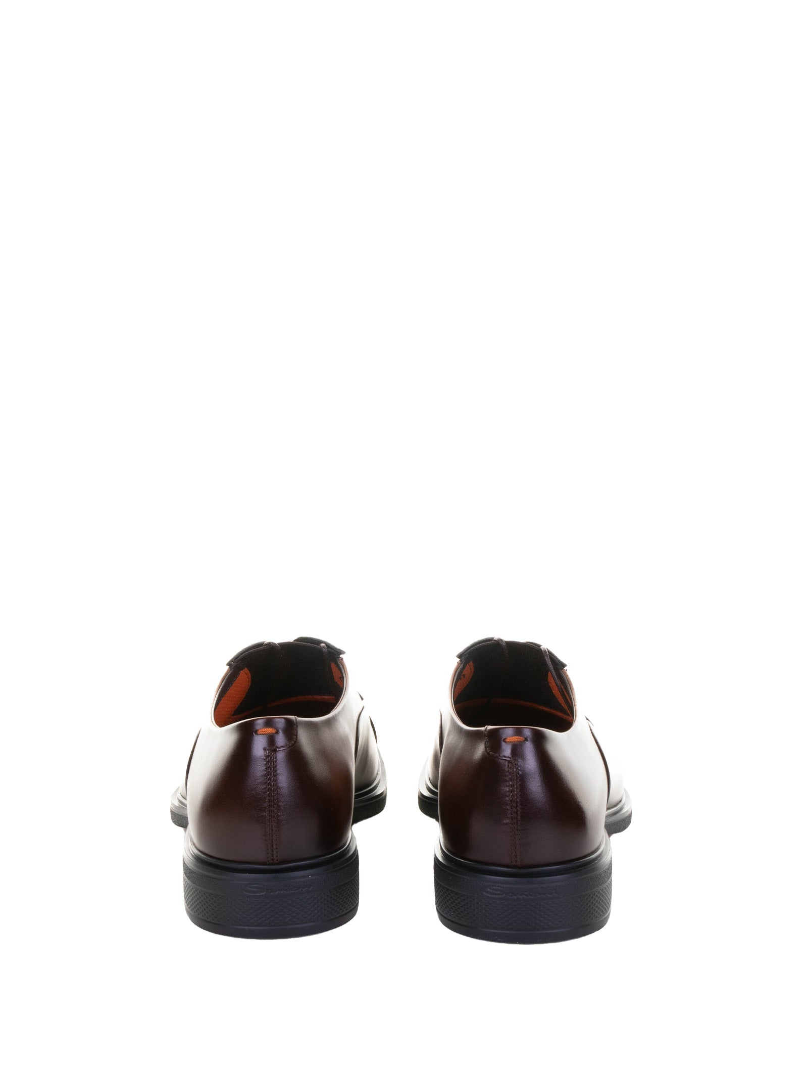 Santoni Flat Shoes Dark Brown Rubber Calf