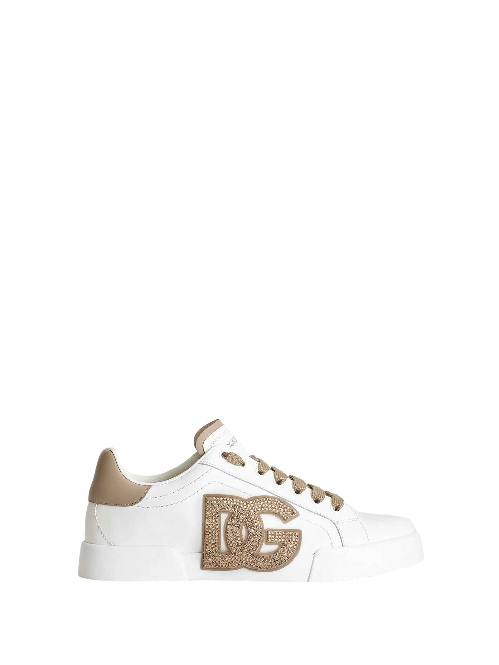 Dolce & Gabbana Sneakers Bianco Taupe Leather