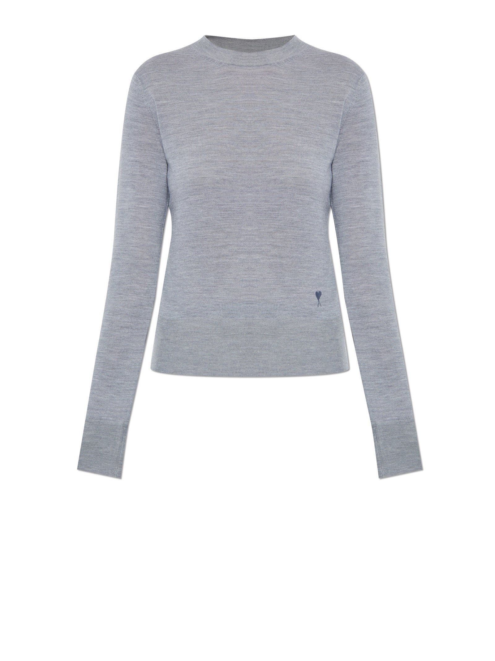 Ami Sweaters Grey Wool Silk
