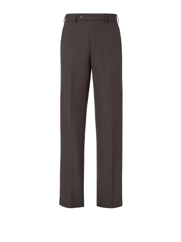 Fendi Trousers Brown Pl Wool