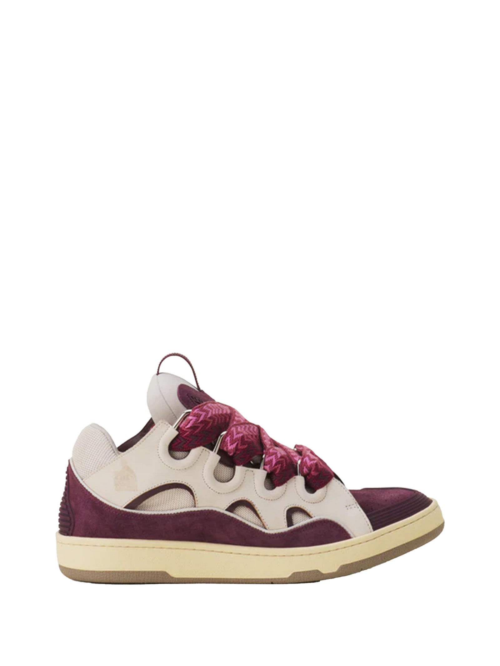 Lanvin Sneakers Beige Burgundy Pl Calf